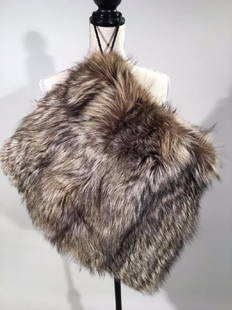 Silver Fox Muff: Large Silver Fox muff, black satin lining.