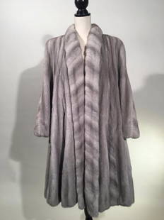 Neiman Marcus Cereullian Mink 3/4 Coat: Cereullian Mink 3/4 coat, Neiman Marcus Sorbara Label, size Medium-Large, Dimensions: 18" w x 44" l x 23" sleeve