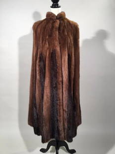 Pastel And Lunaraine Mink Cape: Pastel and Lunaraine Mink cape, no label, size Large, Dimensions: 18" w x 46"l