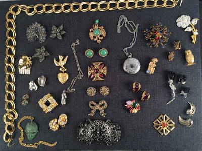 Costume Jewelry, Designer Pins, Brooches, Earrings