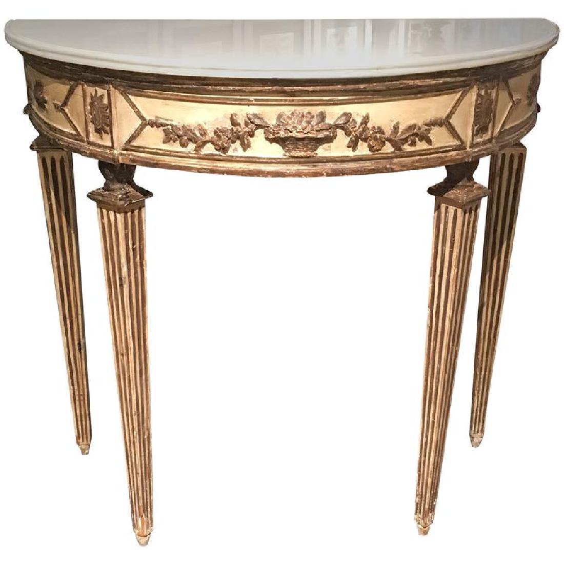 Italian Neoclassic Demilune Console, 18th C. (1 of 8)