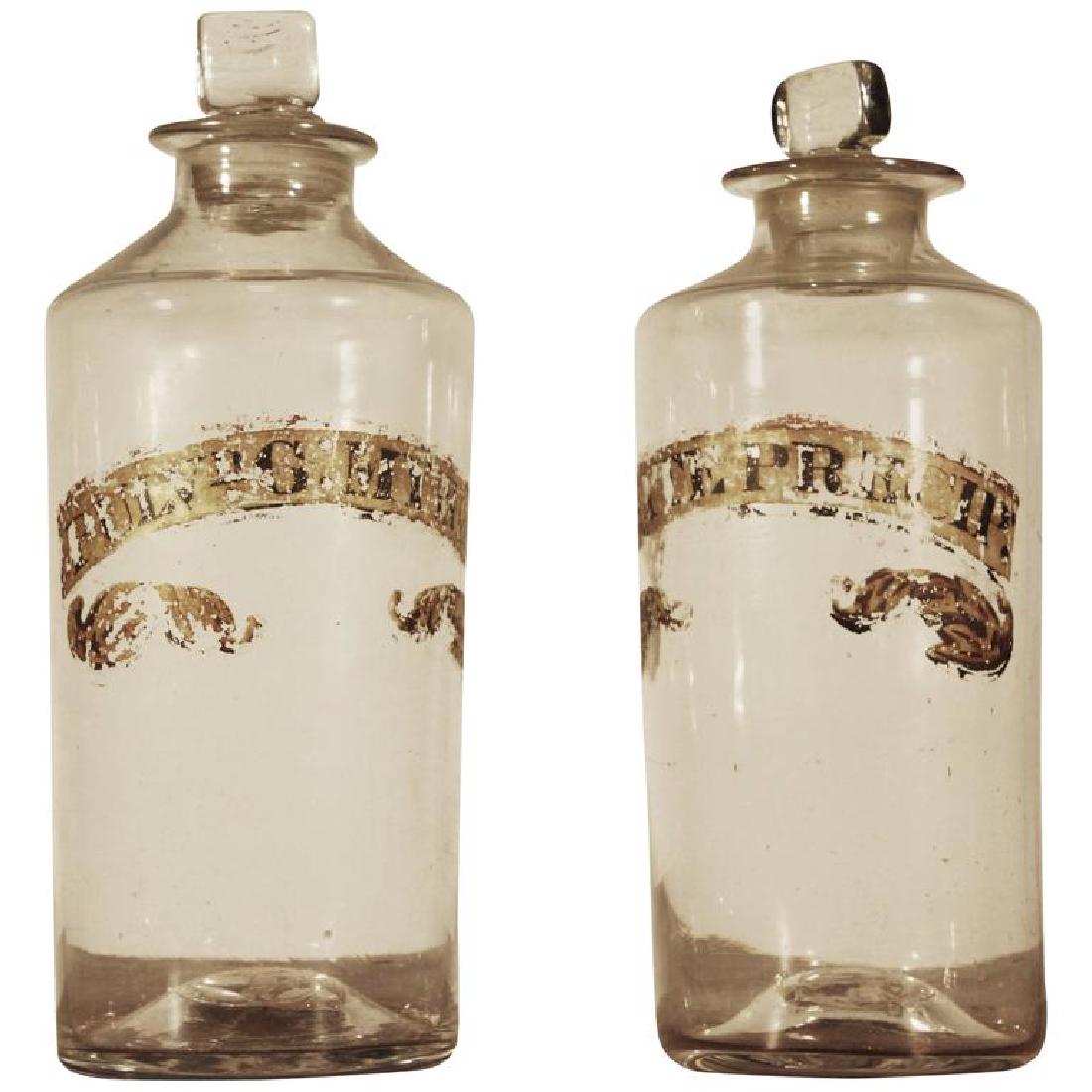 Pair Of Apothecary Bottles, 19th C. (1 of 6)