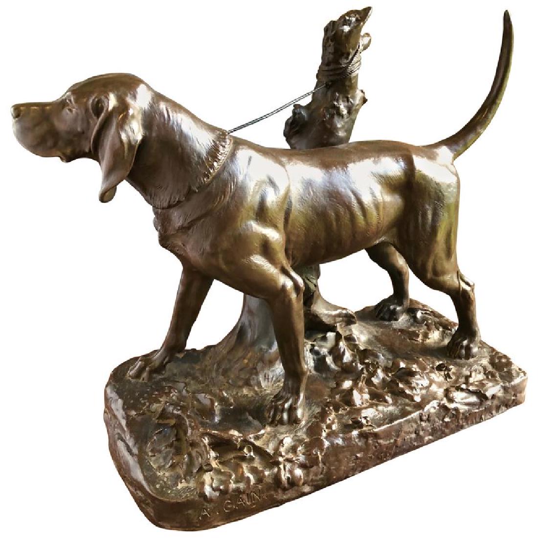 Large Bronze Hunting Dog, A. Cain (1 of 13)