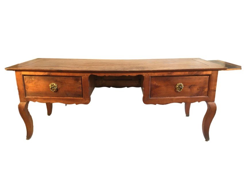 Louis XV Bureau Plat, Cherry, 18th C. (1 of 9)