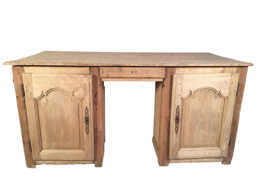 Louis XV Pine Kneehole Desk, C. 1770 (1 of 7)