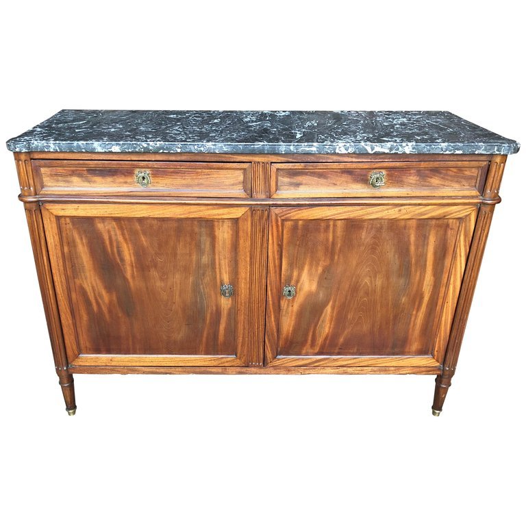 Louis XVI Period Buffet, Marble Top (1 of 10)