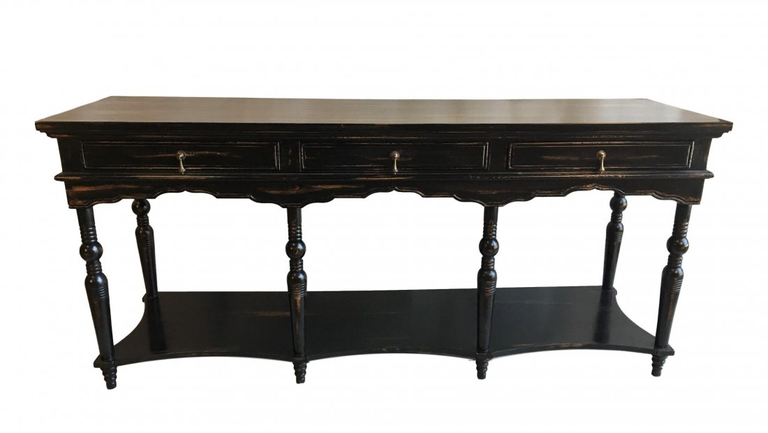 English Country Style Serving Table, Ebonized Finish (1 of 7)