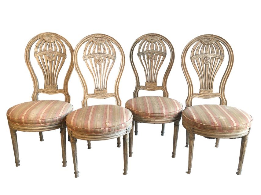 Set Of Four Louis XVI Style "Balloon" Chairs (1 of 7)