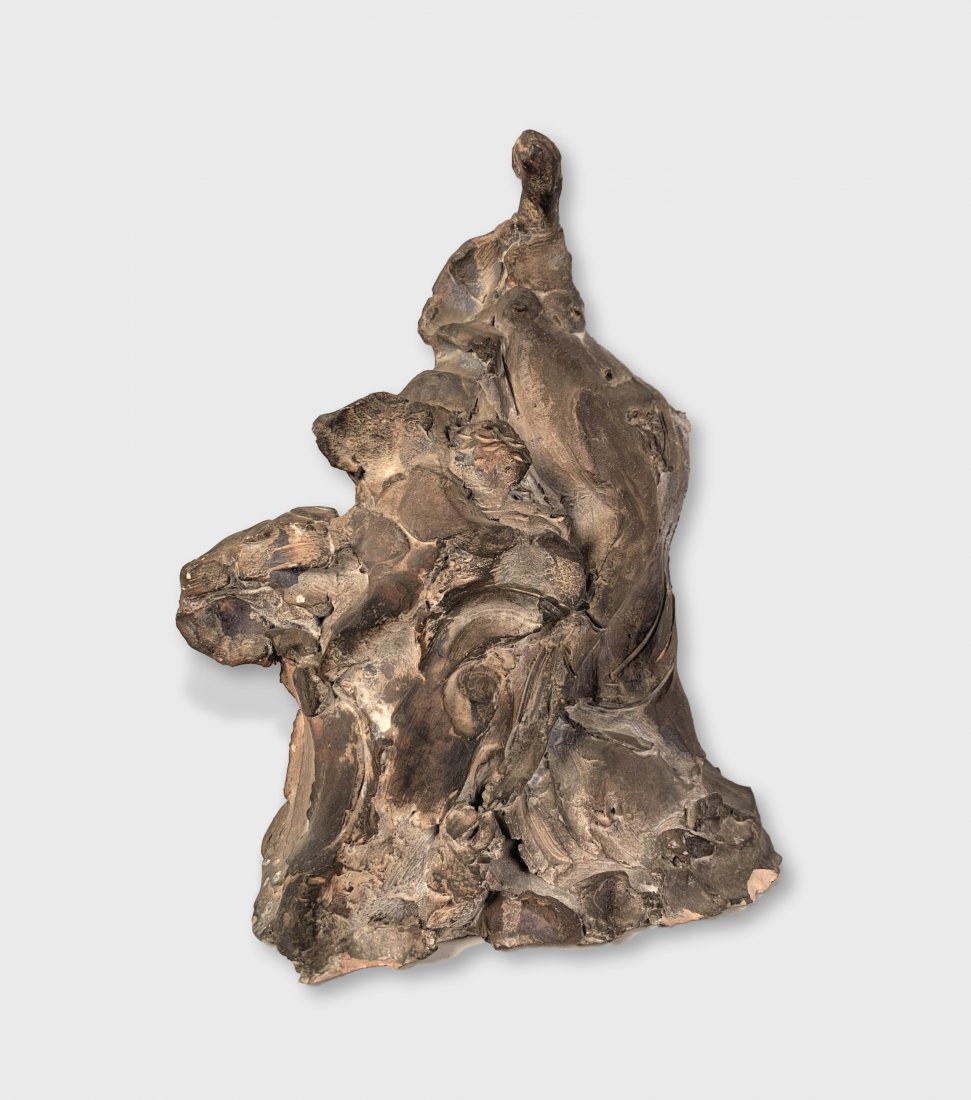 Reuben Nakian, Female Reclining Nude Sculpture: A terracotta sculpture by Reuben Nakian (1897-1986) of a female reclining nude. Unsigned. Dimensions: 8" w x 4" d x 10" h. Losses.