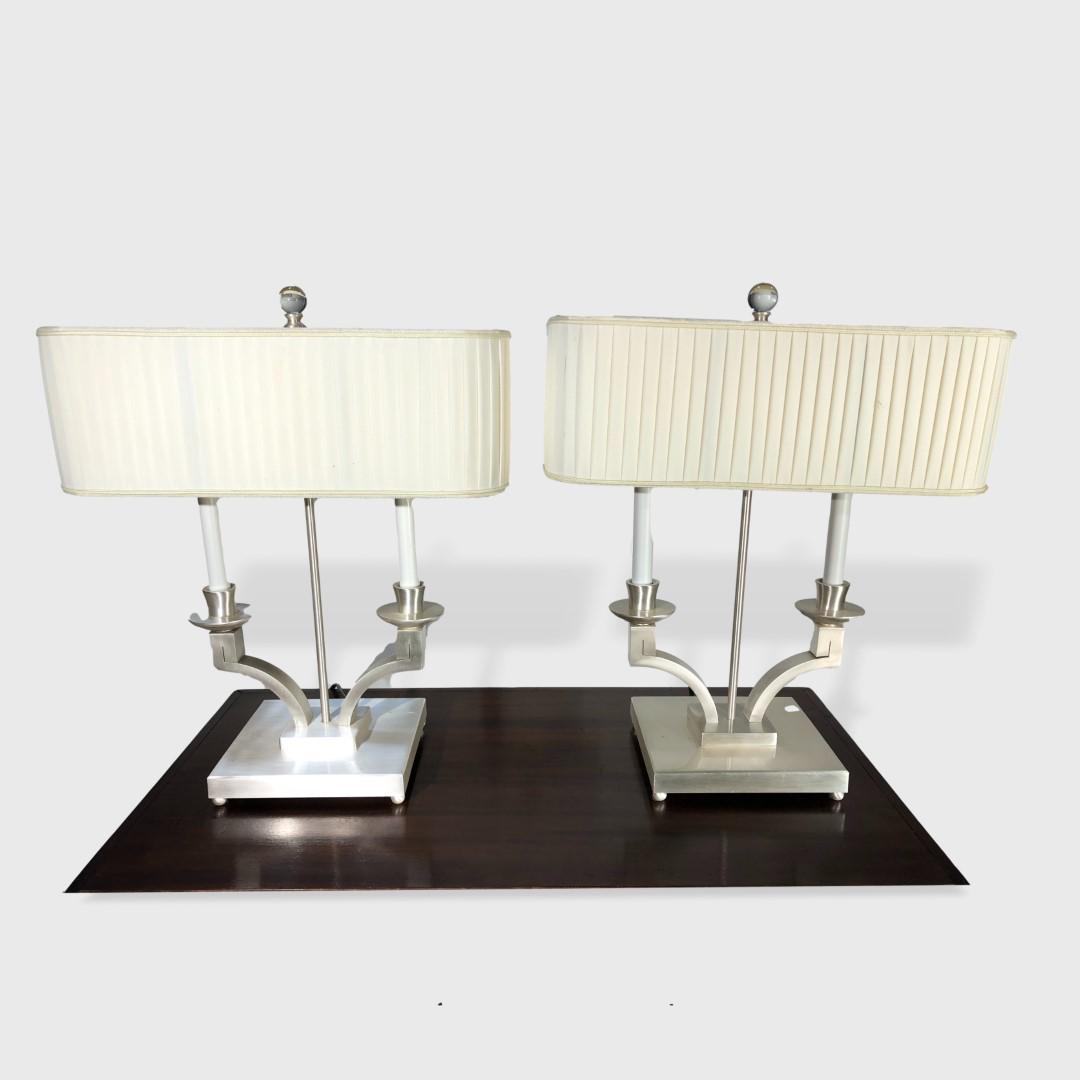 Pair of Silver Finish Table Lamps (1 of 12)