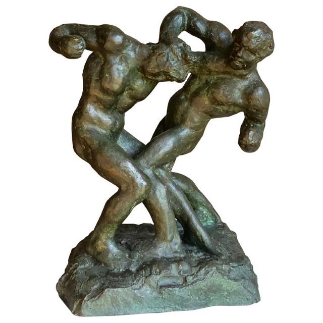 Bronze Sculpture, Fighters, Saverio Gatto (1877-1955). (1 of 6)