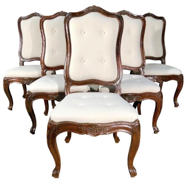 Set of 6 Italian Dining Chairs, 18th C. (1 of 7)