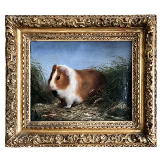Painting of Guinea Pig, Rare Frame, ex Eli Wilner (1 of 3)
