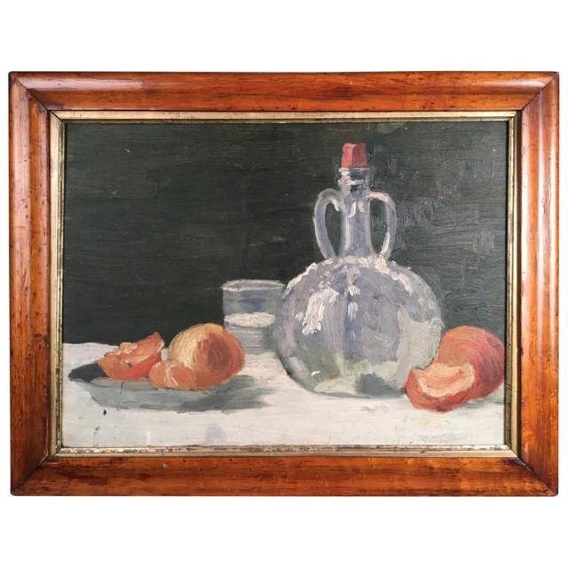Still Life Painting, Oranges and Bottle (1 of 1)