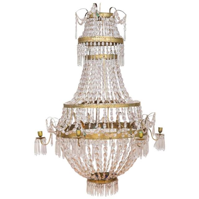 French Louis XVI Crystal Chandelier, C. 1790 (1 of 5)