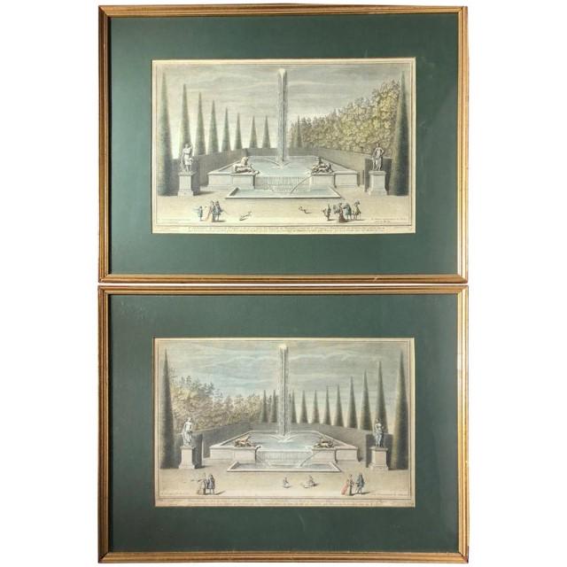 Pair of 18th C. Prints, Fountains of Versailles (1 of 5)