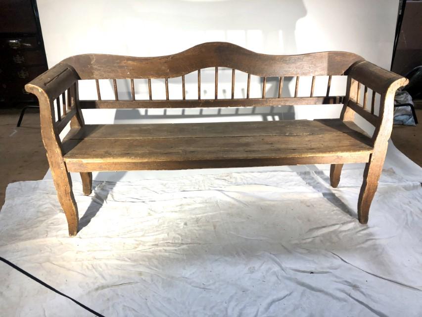 Pine Garden Bench, Continental 19th C. (1 of 6)