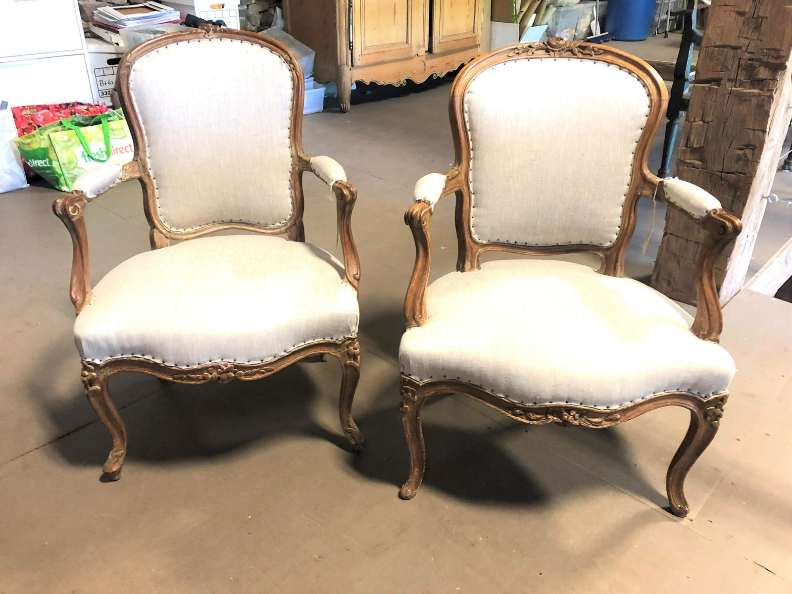 Pair of 18th C. Louis XV Fauteuils (1 of 11)