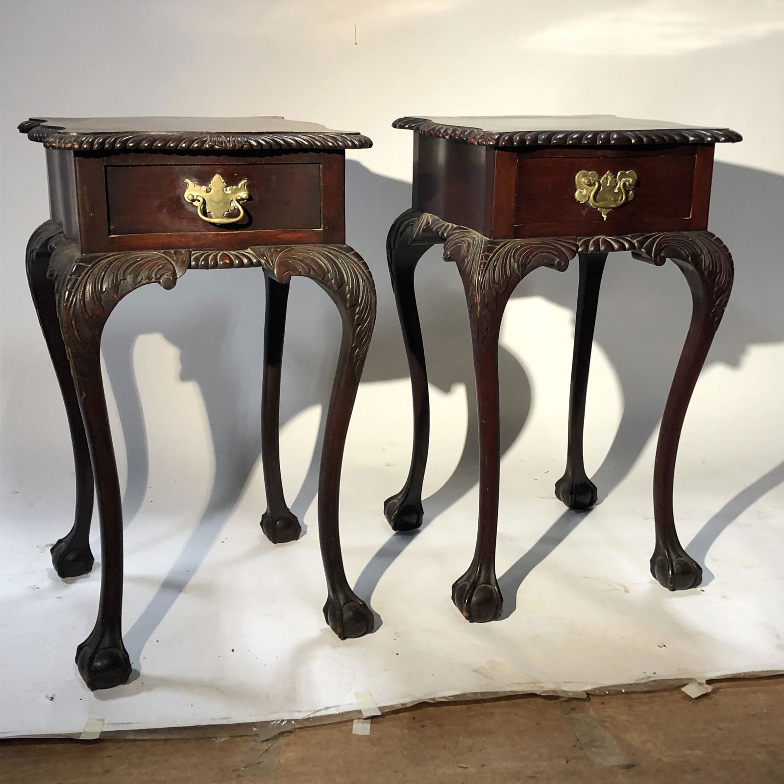 Pair of Mahogany Stands, Chippendale Style (1 of 13)