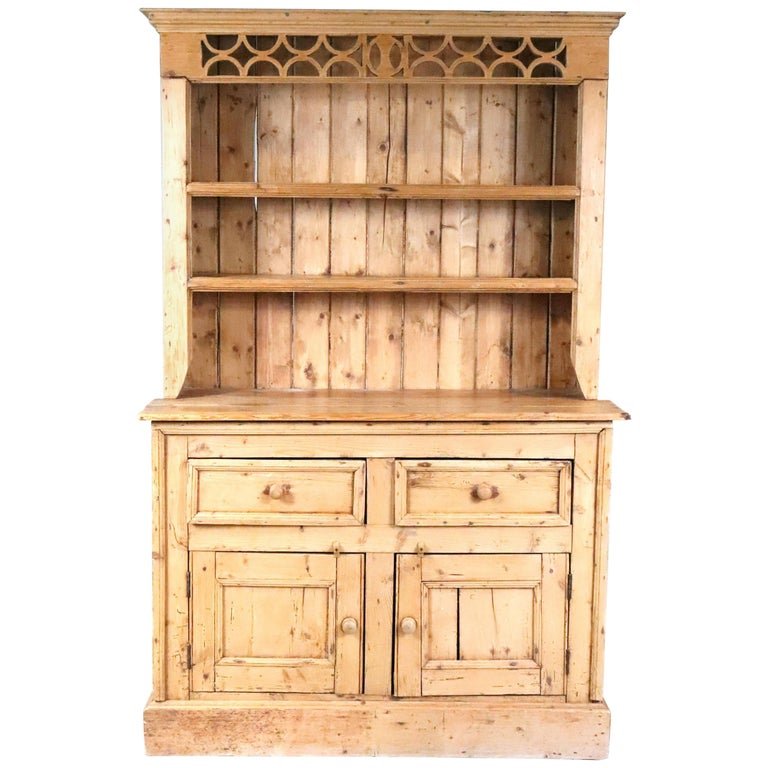 Antique Irish Pine Step-back Cupboard (1 of 12)