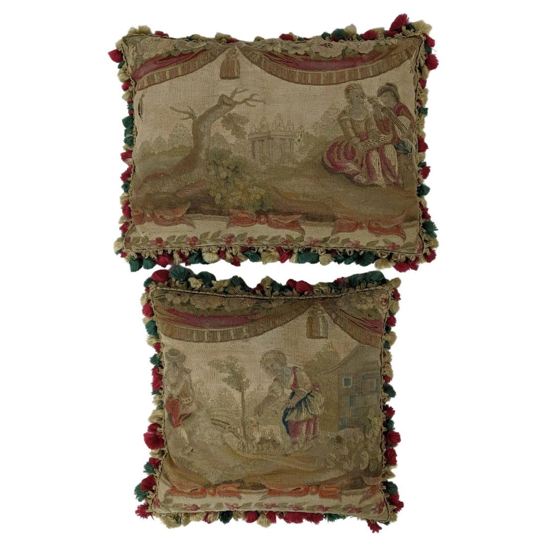 Two Antique Tapestry Pillows, 18th C. (1 of 14)