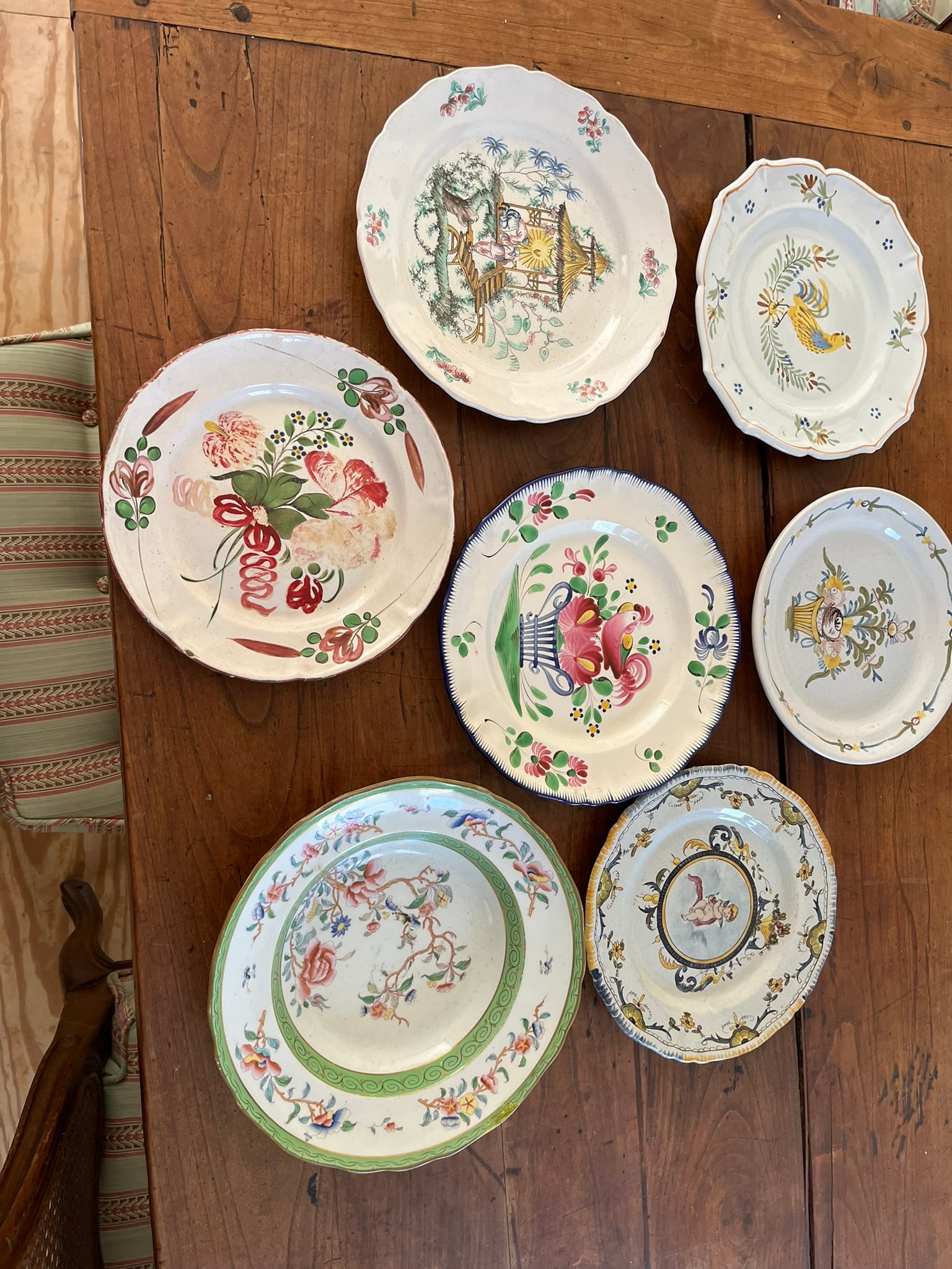 Collection of 7 Faience Plates (1 of 8)