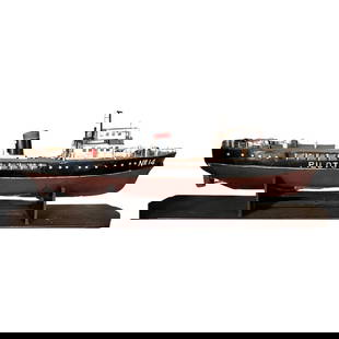 Model Pilot Ship: A scale model of a Pilot Ship "Pathfinder" mid-20th century.43" w x 7" d x 20" h