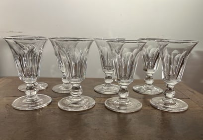 Set of 8 Cut Crystal Sherry Glasses, St. Louis