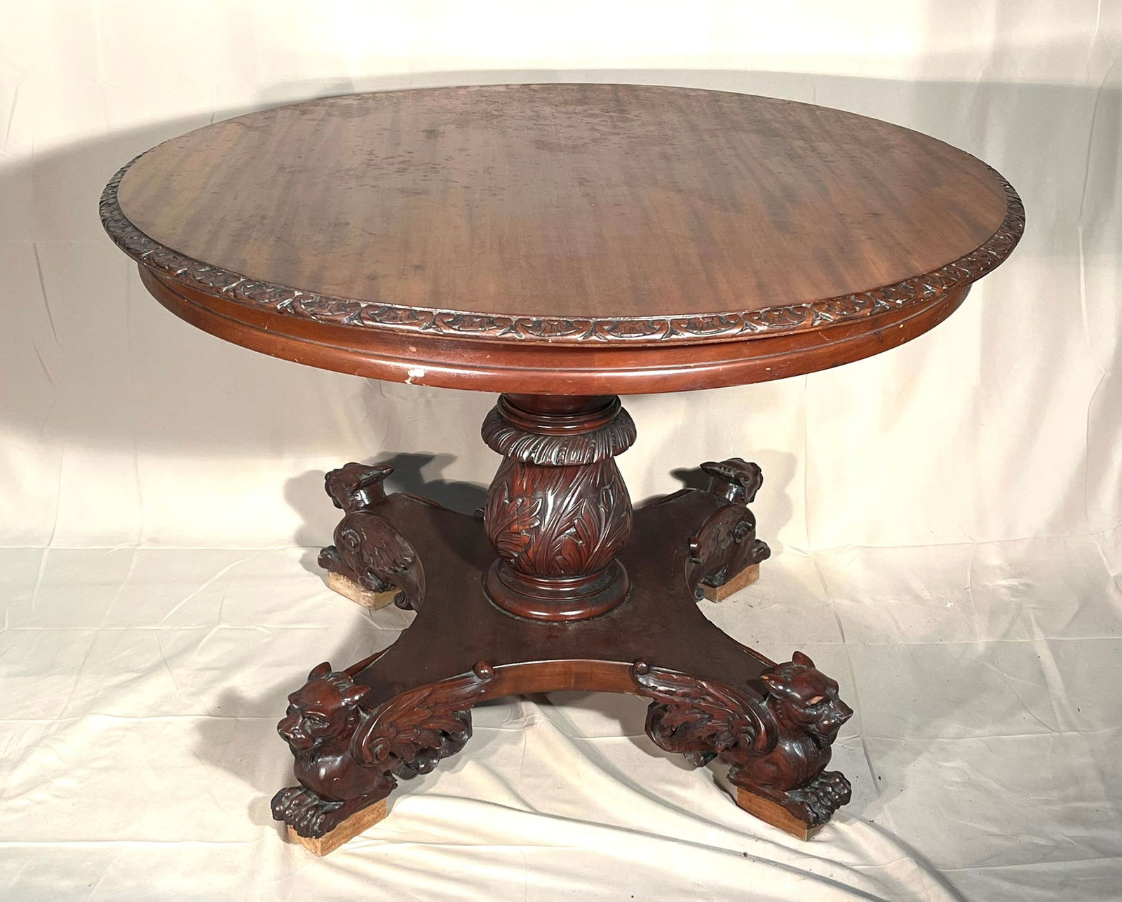 English Regency Style Center Table, Mahogany (1 of 12)