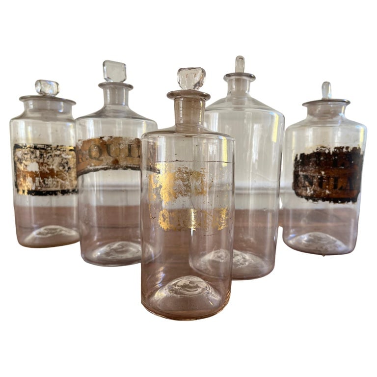 Collection of 5 Apothecary Bottles, 19th Century (1 of 6)