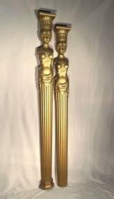 Pair of Giltwood Caryatids