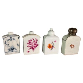 Collection of 4 Continental Tea Caddies, 18th Century