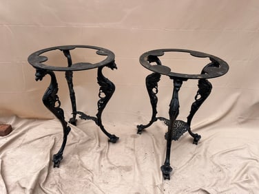 Pair of Cast Iron Garden Table Bases