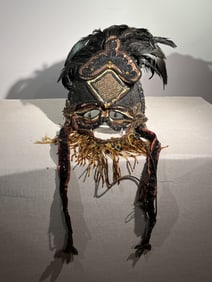 Roaring 20's Beaded Carnival Mask with Feathers