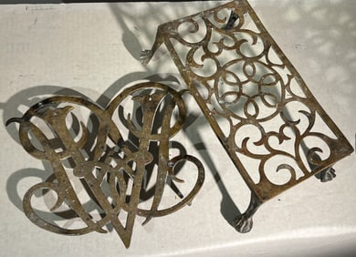 2 Fireplace Trivets, 18th Century English