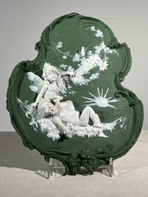 German Bisque Plaque, Jasperware