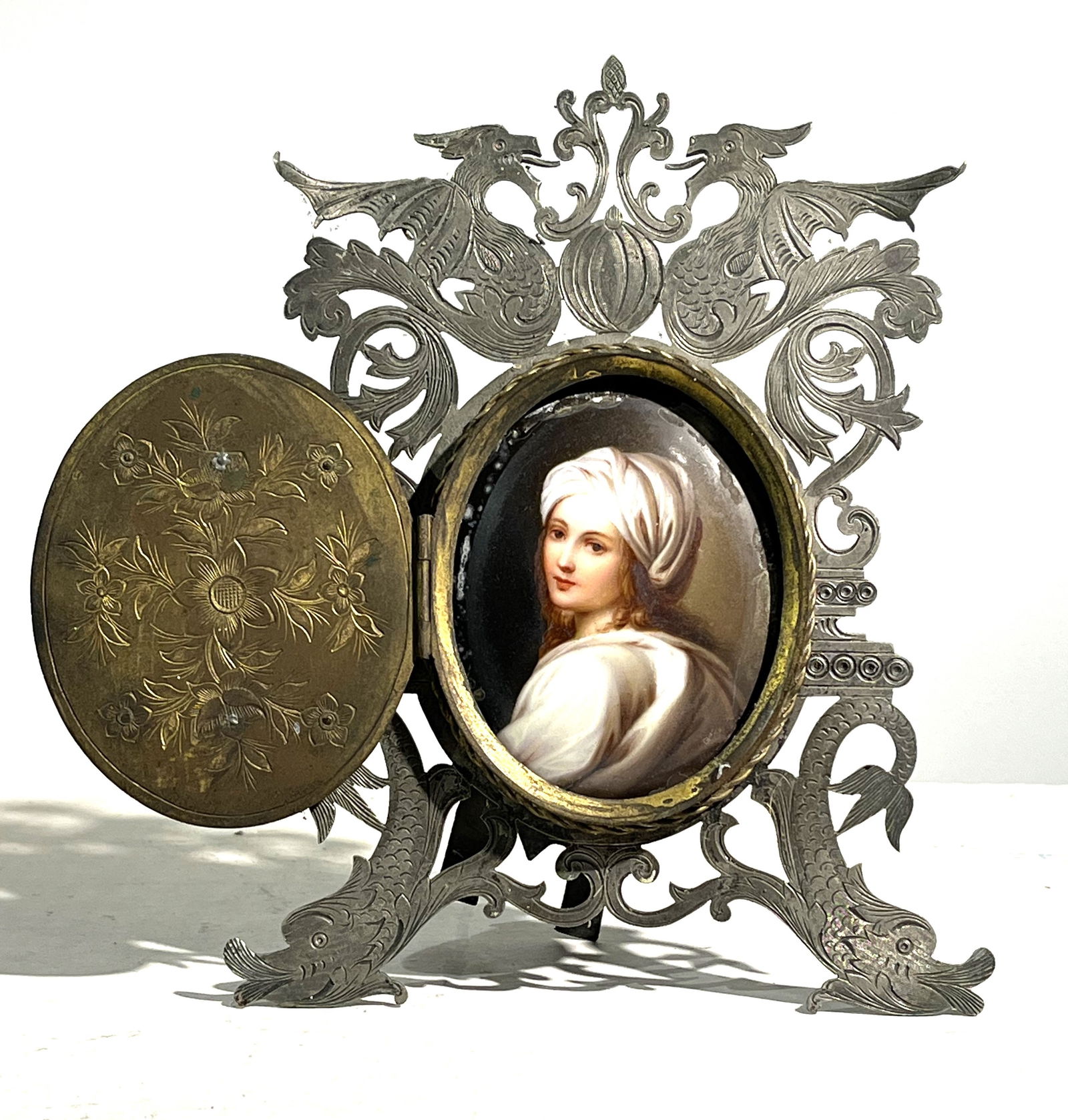 German Dresden Porcelain Plaque of Beatrice Censi