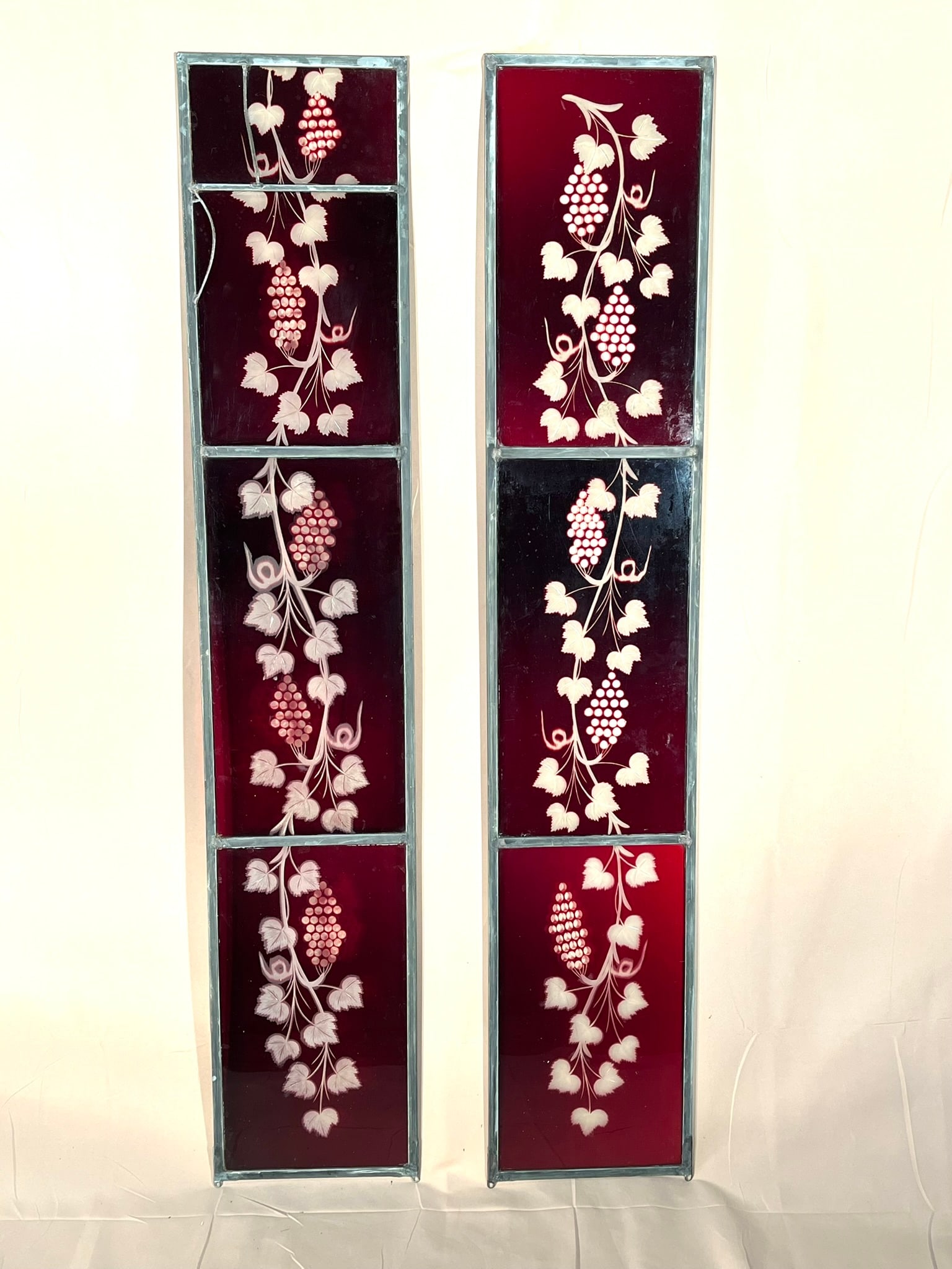 2 Bohemian Glass Leaded Panels (1 of 6)