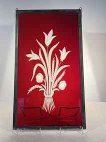 Etched Bohemian Glass Panel