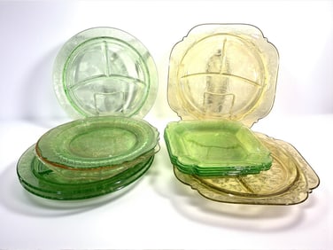 12 Pressed Glass Plates