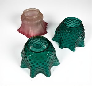 3 Blown Glass Shades