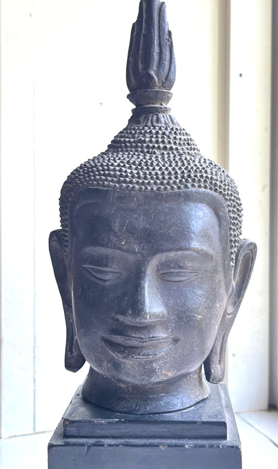Thai Buddha Head, Bronze - 2