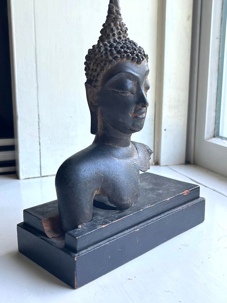 Thai Buddha Head, Bronze - 2