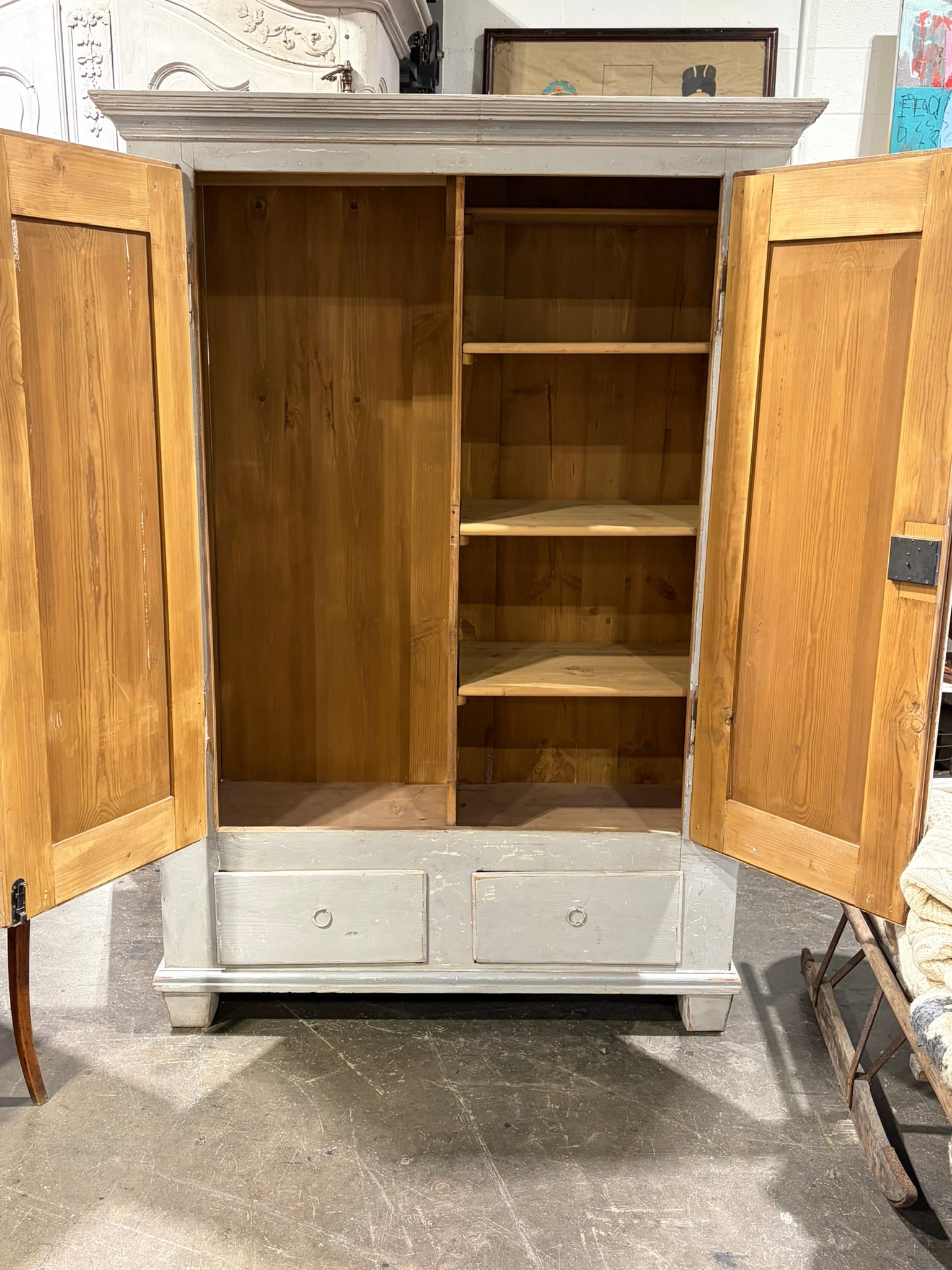 Swedish Painted Armoire - 5