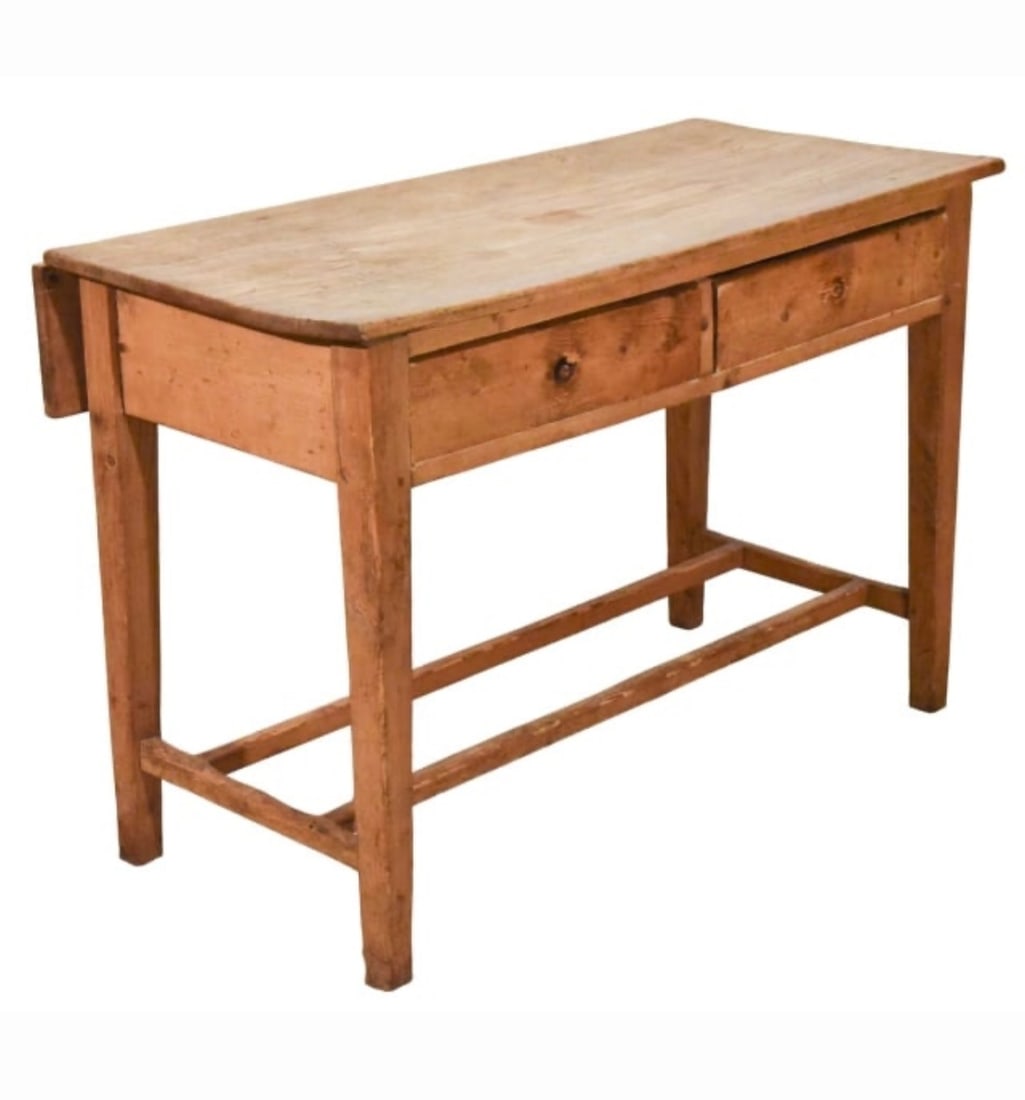 Scrubbed Pine Drop-leaf Serving Table - 7