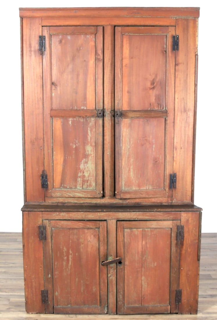 Large Stained Pine Step-Back Cupboard, Mid 19th Century - 2
