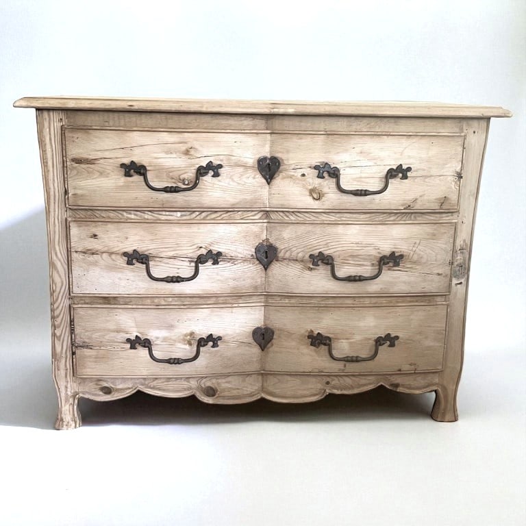 Early Canadian Louis XV Style Commode, Bleached Pine (1 of 11)