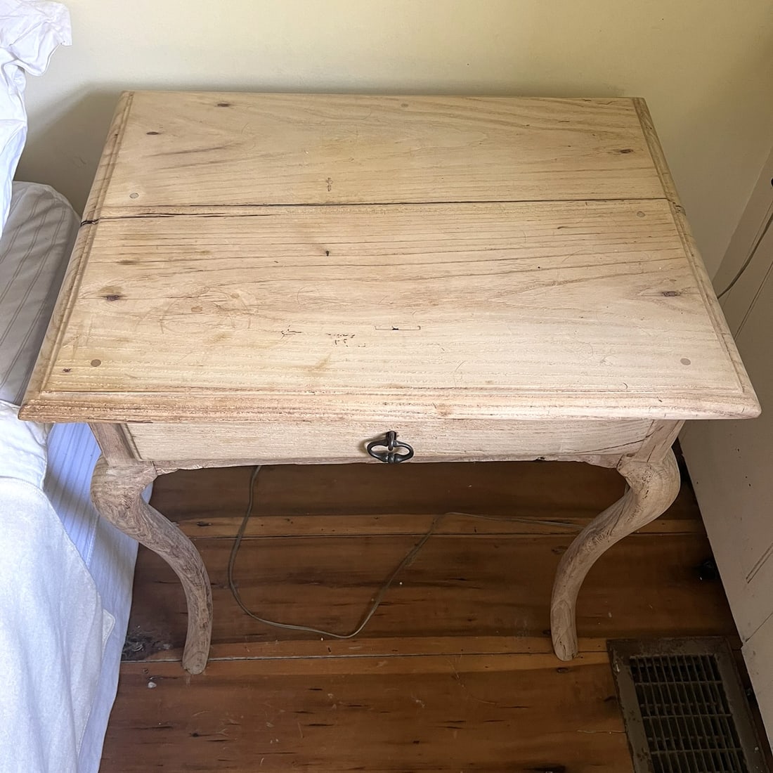 Louis XV Period Side Table, Bleached Oak - 2