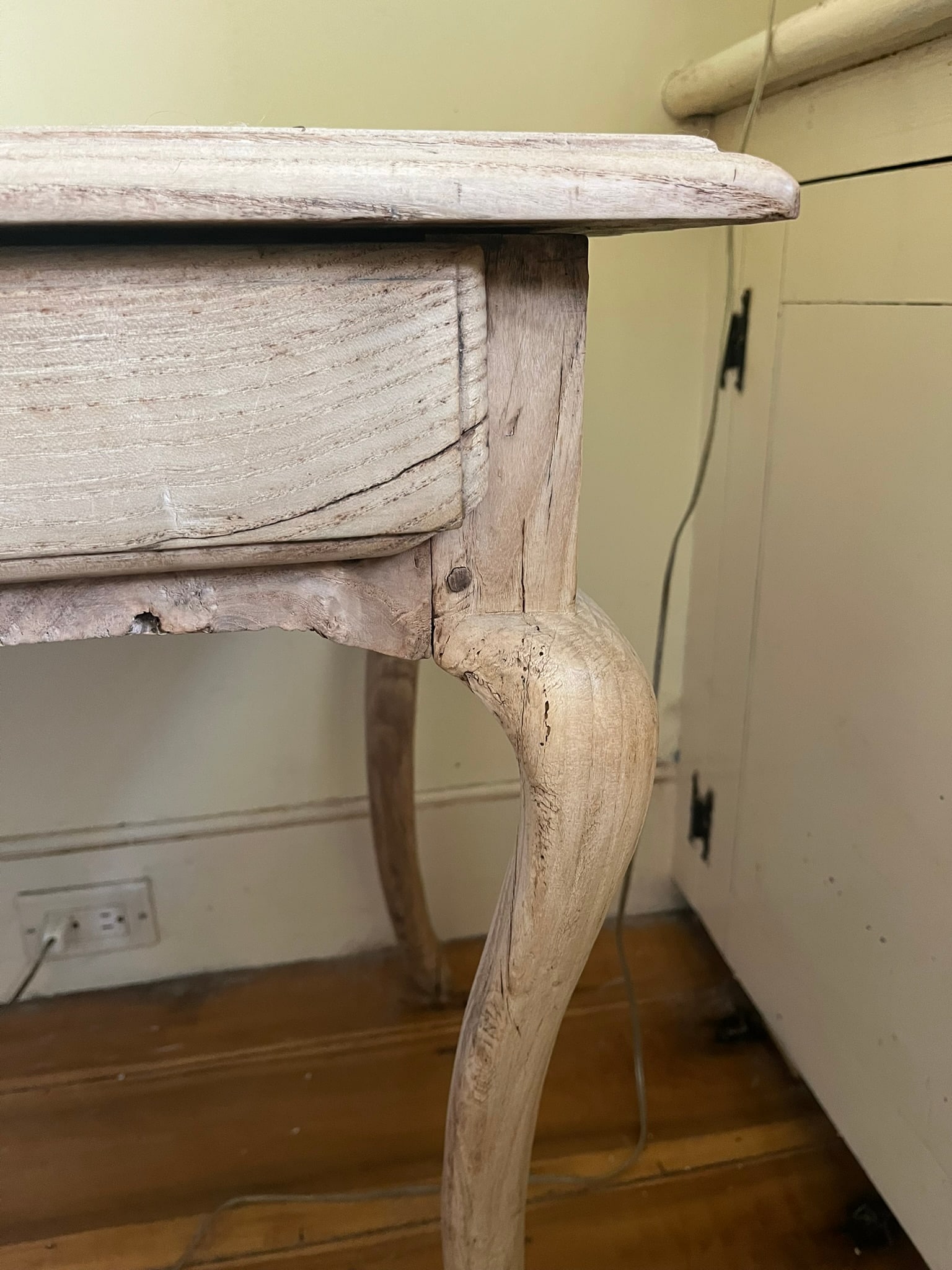 Louis XV Period Side Table, Bleached Oak - 4