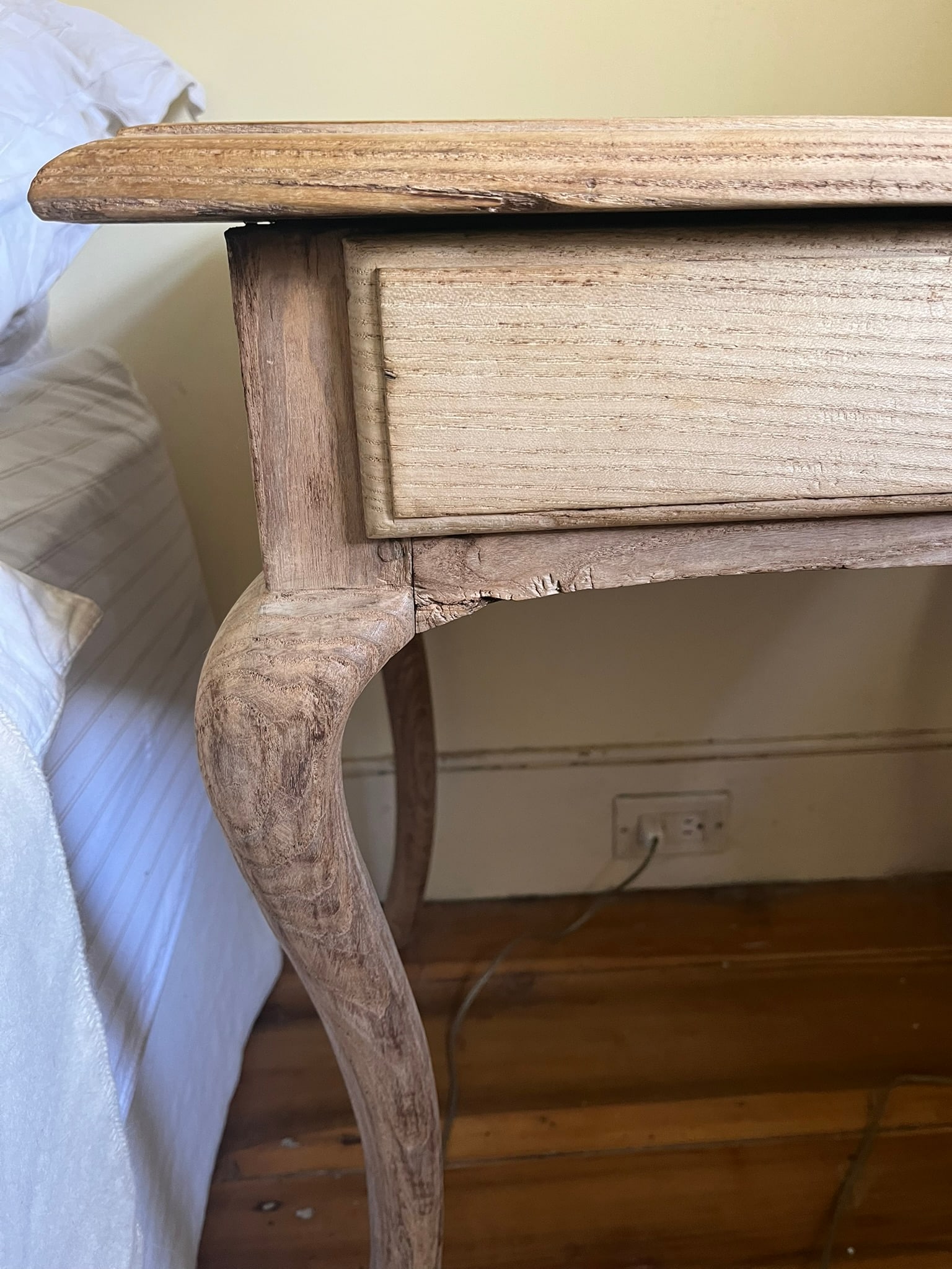 Louis XV Period Side Table, Bleached Oak - 5